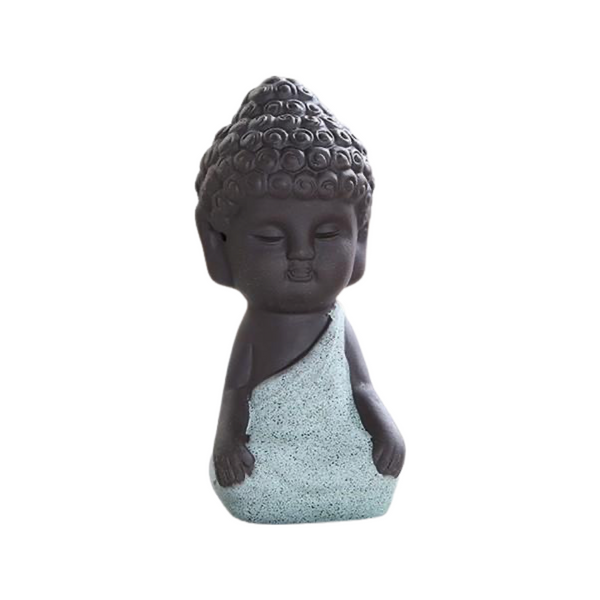 Whimsical Black Buddha Cat Figurine Meditation Yoga