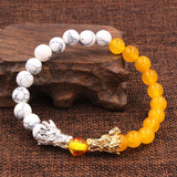 NaturalHowlite Stone Beads Bracelet