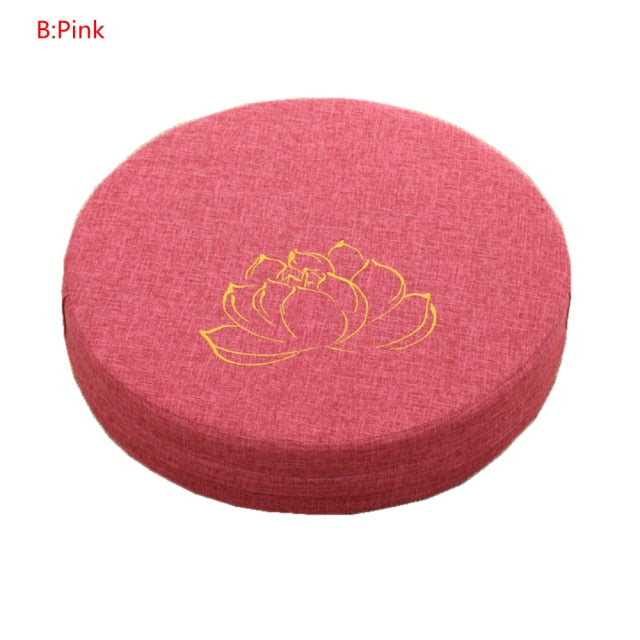 Round Linen Padded Meditation Seat Cushion