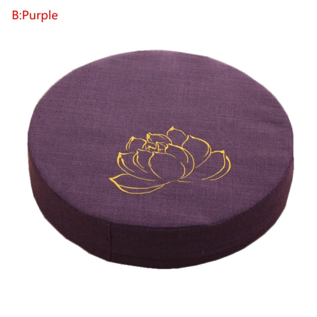 Round Linen Padded Meditation Seat Cushion