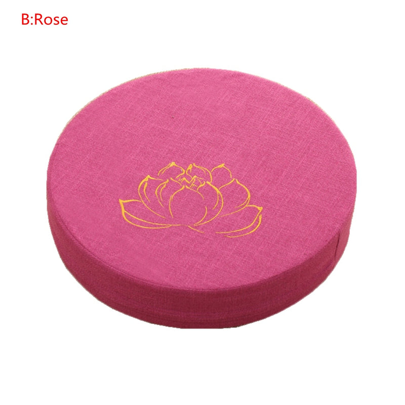 Round Linen Padded Meditation Seat Cushion