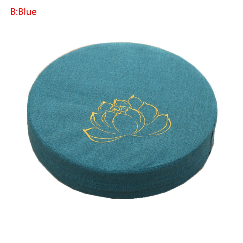 Round Linen Padded Meditation Seat Cushion