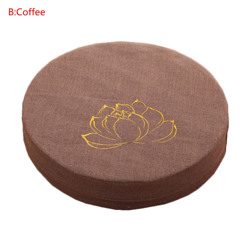 Round Linen Padded Meditation Seat Cushion