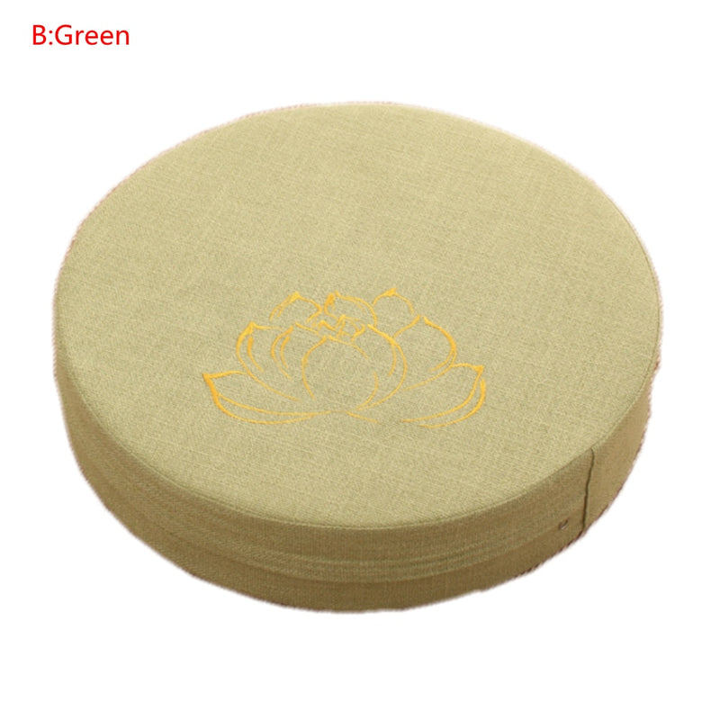 Round Linen Padded Meditation Seat Cushion