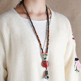 Ethnic Style Vintage Wooden Bead Necklace