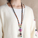 Ethnic Style Vintage Wooden Bead Necklace