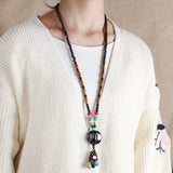 Ethnic Style Vintage Wooden Bead Necklace