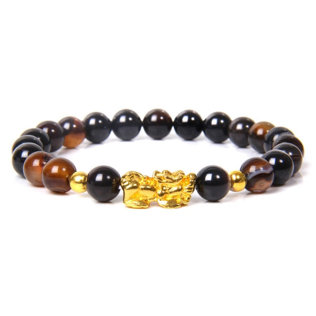 Feng Shui Tiger Eye Stone Charm Bracelet