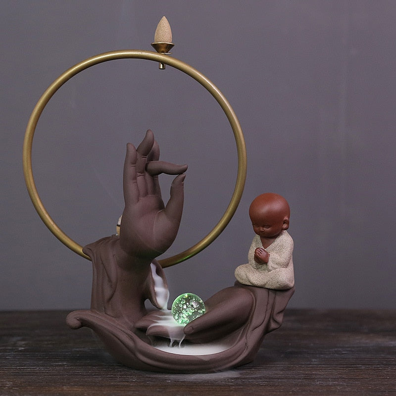 Palm & Baby Buddha Incense Burner